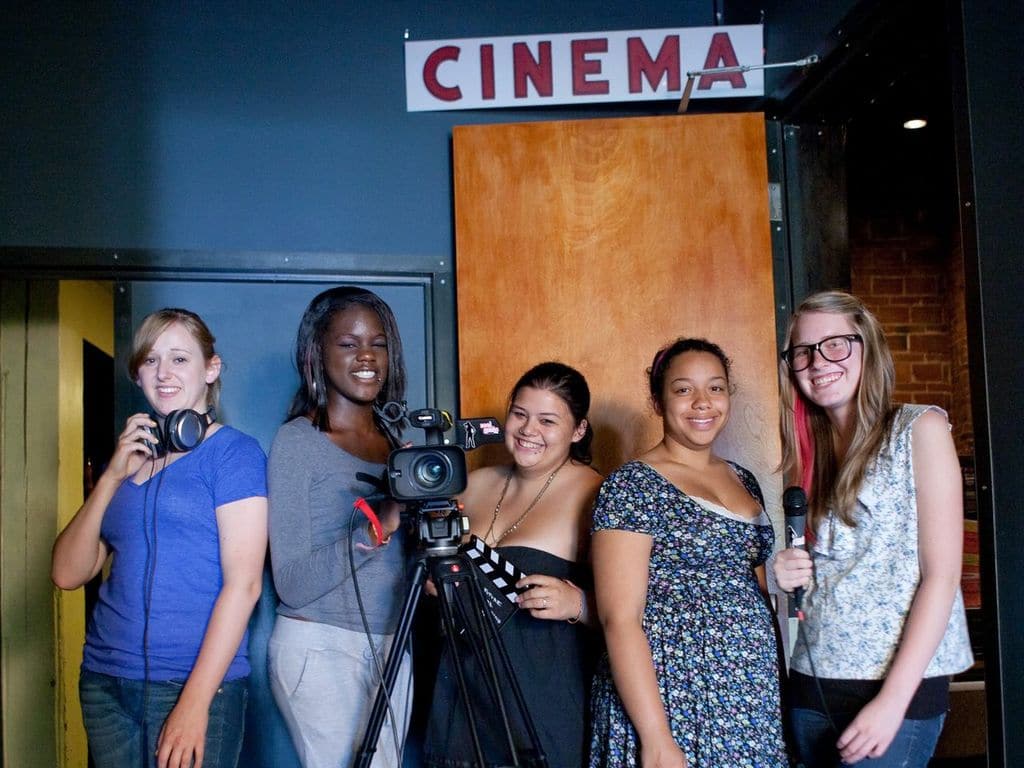The Real Grrls team that worked on The Fifth Star. From left to right, Leah Andrews, Mauricette Lekea, Naomi Metcalfe, Julia Levy and Hannah Christman | Photo courtesy of Reel Grrls